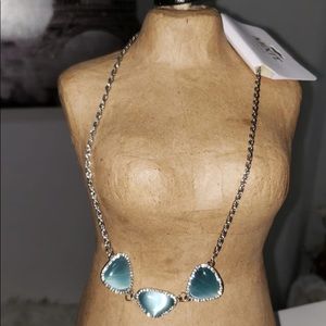 MIXIT trend collection trpastelflowers Silver Color chain sky blue crystal gems